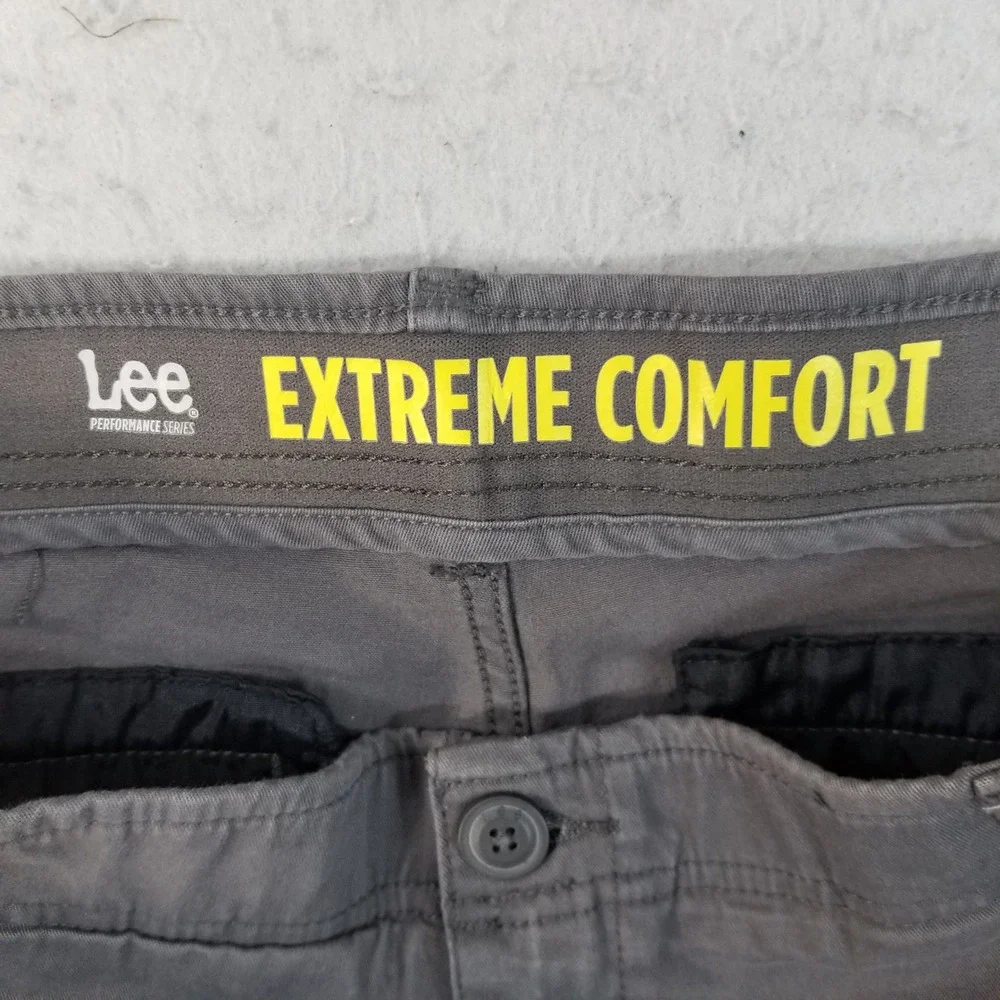 Lee Cargo Shorts Mens 38 Gray Extreme Comfort Performance Series 4181702 Cotton
